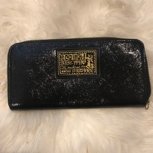 Coach black patent leather wallet!